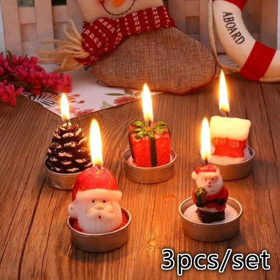 3Pcs Christmas Decorative Cand - Holiday Candle Set review and price