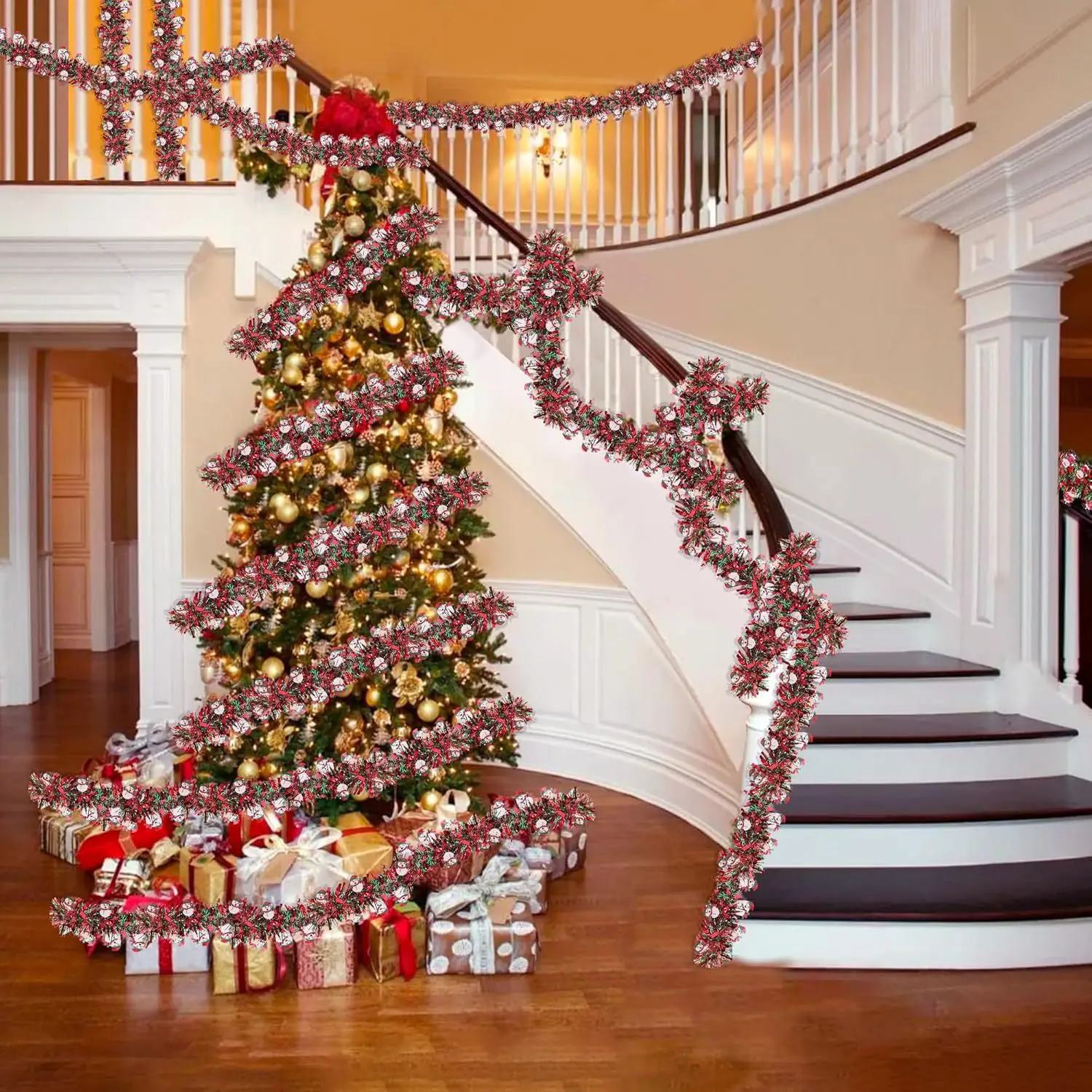 Christmas Tinsel Garland Santa - Tinsel Garland Decoration review and price
